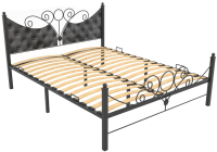 Двуспальная кровать Князев Мебель Лагуна ЛА.160.200.Ч/1 (черный глянец) - 