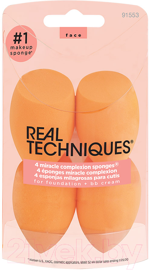 Набор спонжей для макияжа Real Techniques Miracle Complexion Sponges / RT1553