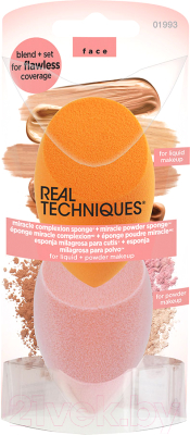 Набор спонжей для макияжа Real Techniques Miracle Complexion Sponge + Miracle Powder Sponge / RT1993