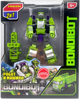 Робот-трансформер Bondibon Bondibot Дорожный каток / ВВ5935 (зеленый)