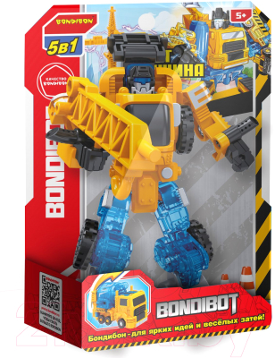 Робот-трансформер Bondibon Bondibot Дорожный трактор с ковшом / ВВ5930
