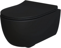 Унитаз подвесной Ambassador Abner / 103T20201R (черный матовый, с тонким сиденьем) - 