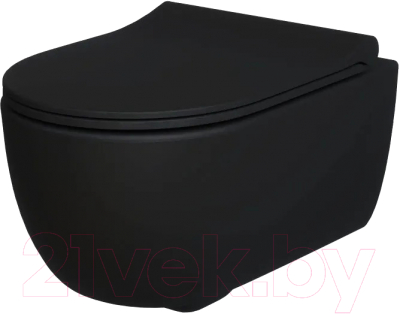 Унитаз подвесной Ambassador Abner / 103T20201R (черный матовый, с тонким сиденьем)