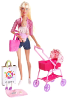Набор кукол Defa Молодая мама с пупсом с аксессуарами Lucy / 7878698 (розовый) - 