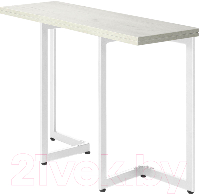 Обеденный стол Millwood Арлен 3 38-76x110x76 (дуб белый Craft/металл белый)