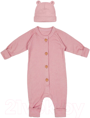 Комплект одежды для малышей Amarobaby Fashion / AB-OD21-FS5001/06-62 (розовый, р.62)