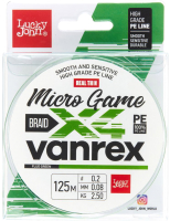 Леска плетеная Lucky John Vanrex Micro Game Х4 Braid Fluo Green 125/008 / LJ4115-008 - 