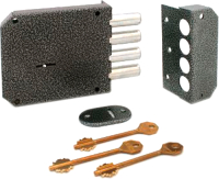 

Замок накладной, ЗН-1x3 4 ригеля