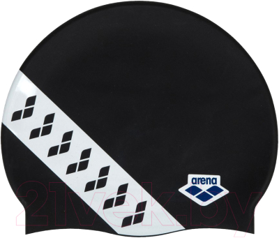 Шапочка для плавания ARENA Team Stripe Cap / 001463 111 (черный/белый)