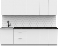 Готовая кухня Интермебель Микс Топ-9 2.6м (белый премиум/тунис) - 