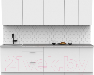 Готовая кухня Интермебель Микс Топ-9 2.6м (белый премиум/венато)
