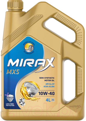 Моторное масло MIRAX MX5 10W40 SL/CF A3/B4 / 607023 (4л)