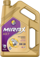 Моторное масло MIRAX MX7 5W30 SL/CF A3/B4 / 607027 (4л) - 