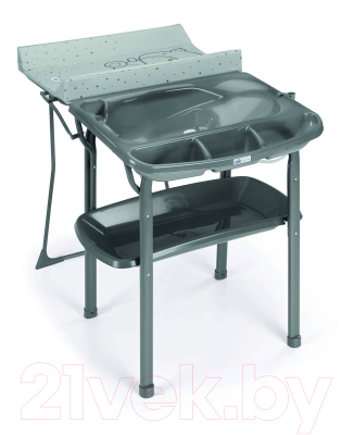 Столик пеленальный Cam Aqua Spa с ванночкой / C613-C262 (тедди серый/серый)