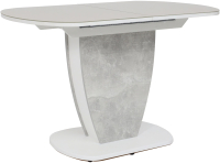 Обеденный стол Аврора Бристоль 120-151.5x80 (стекло капучино/сильвер/белый) - 