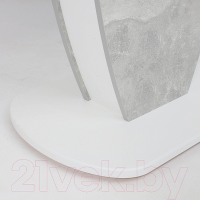 Обеденный стол Аврора Бристоль 120-151.5x80 (стекло капучино/сильвер/белый)