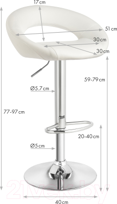 Стул барный Mio Tesoro Феликс BS-023 (белый/хром)