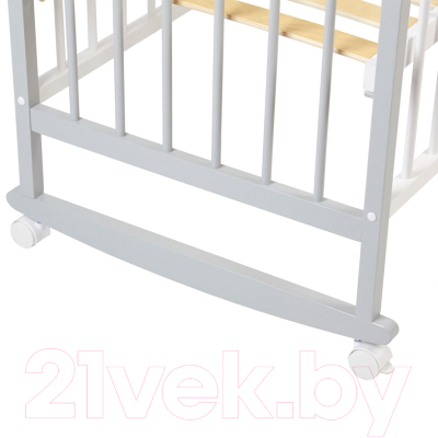 Детская кроватка Фея 204 / 0005512-16 (белый/серый)