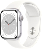 Умные часы Apple Watch 8 41mm / MP6M3 (алюминий серебристый/серебристый спортивный) - 