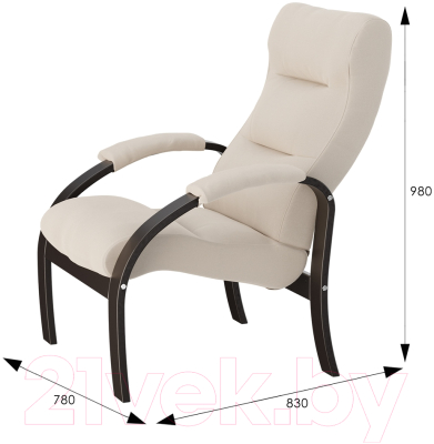 Кресло мягкое Мебелик Шоле (Макс 100/венге)