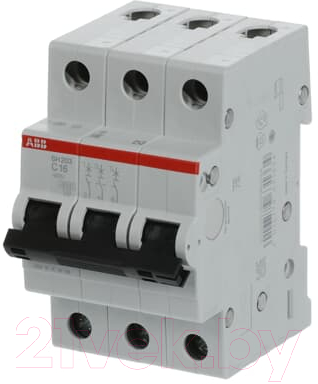 Выключатель автоматический ABB SH203-C16 3P 16А / 2CDS213001R0164
