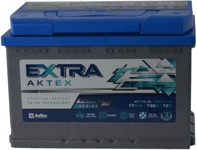 Автомобильный аккумулятор АкТех Extra Premium 740A L+ / ATEXP773L (77 А/ч)