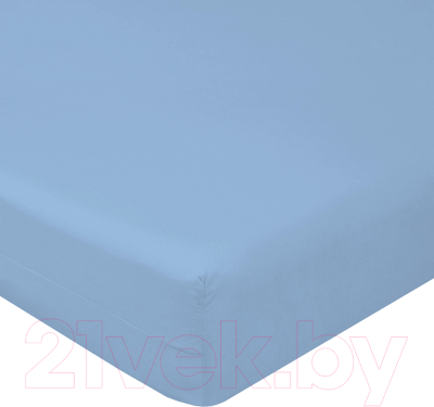 Простыня Luxsonia Трикотаж на резнке 120x200 / Мр0010-8 (голубой)