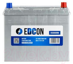 Автомобильный аккумулятор Edcon DC80660RM (80 А/ч)