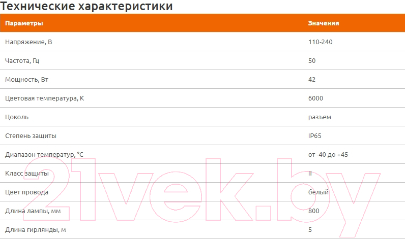 Светодиодная бахрома КС Тающие сосульки 42W 6000K / 955139