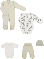 Комплект одежды для малышей Rant Hugs And Kisses Boys / 5-HK-56 (5шт, 56р) - 