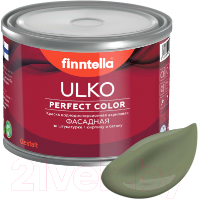 Краска Finntella Ulko Oliivi / F-05-1-3-FL021 (2.7л, темно-зеленый)
