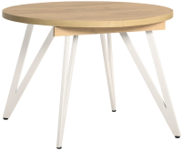 Обеденный стол Millwood Женева 3 D раздвижной 110-150x110x75 (дуб золотой Craft/металл белый) - 