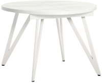 Обеденный стол Millwood Женева 3 D раздвижной 110-150x110x75 (дуб белый Craft/металл белый) - 