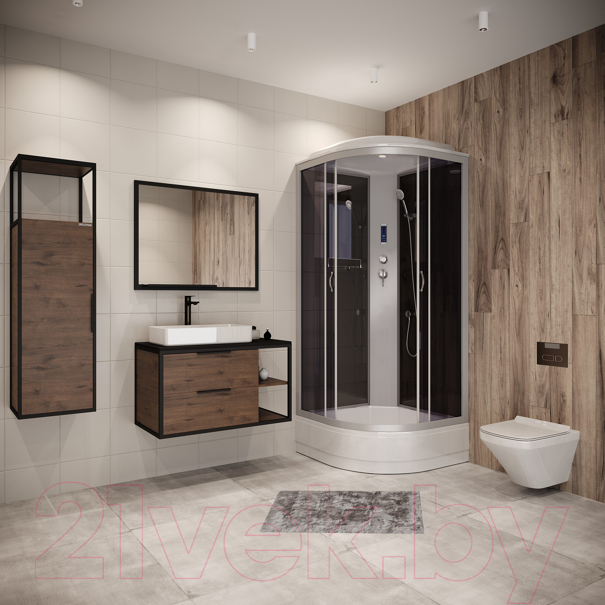 Душевая кабина Niagara NG-3502-14P 100x100 (тонированное стекло) — фото 3