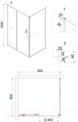 Душевой уголок Niagara NG-82-8AB-A80B 80x80