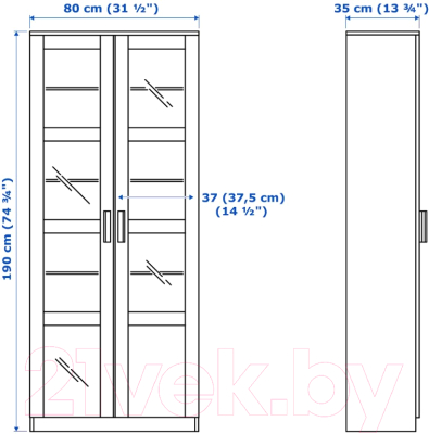 Шкаф с витриной Ikea Бримнэс 104.098.90