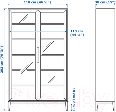 Шкаф с витриной Ikea Режиссер 203.623.40