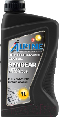 Трансмиссионное масло ALPINE Syngear 75W90 / 0100741 (1л)