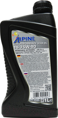 Трансмиссионное масло ALPINE Gear Oil TS 75W90 GL-4 / 0101521 (1л)