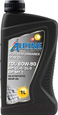 Трансмиссионное масло ALPINE Gear Oil TDL 80W90 GL-4/GL-5 / 0100721 (1л)