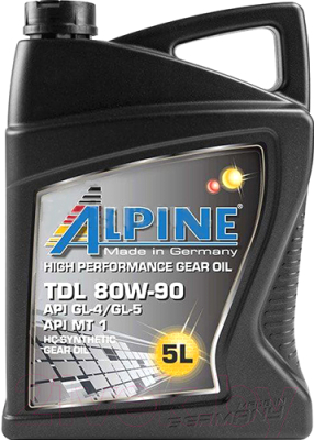 Трансмиссионное масло ALPINE Gear Oil TDL 80W90 GL-4/GL-5 / 0100722 (5л)