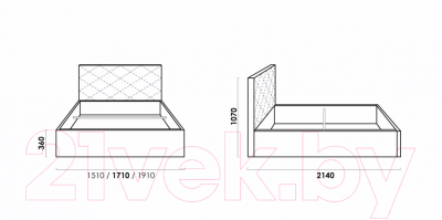 Двуспальная кровать Rivalli Аликанте 180x200 (Lounge 02)