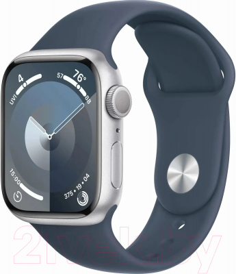 Умные часы Apple Watch SE 2 GPS 44mm (серебристый/синий ремешок M/L)