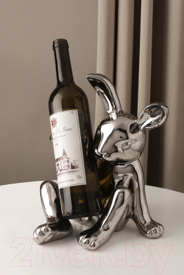 Подставка для бутылок Merry Bear Home Decor Хмельной кролик / 30000818 (серебристый)