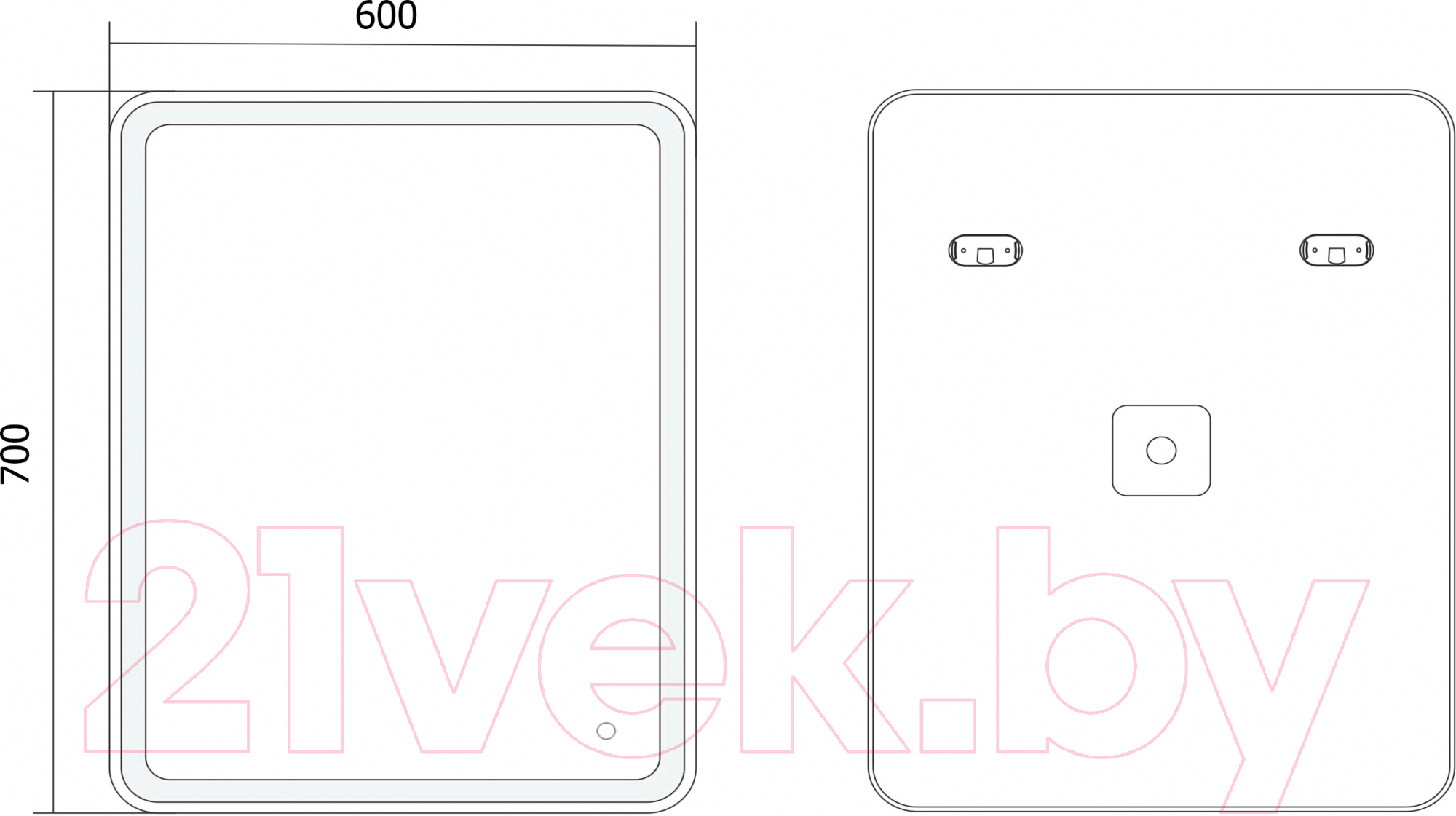 Зеркало Axus Barry 60x70 Стандарт