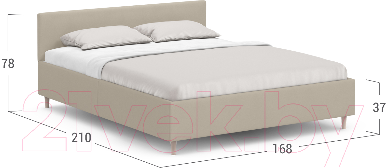 Двуспальная кровать Moon Trade 1250 / К004262