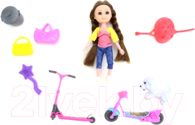 Кукла с аксессуарами ND Play Нина на прогулке, самокат / TY865424C