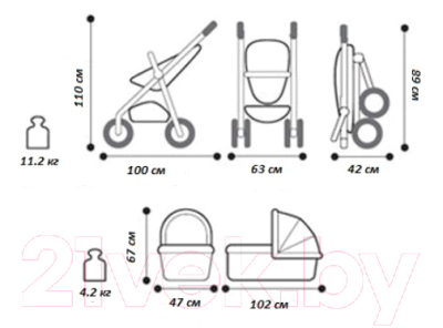 Детская универсальная коляска Mima Xari Seat Box 2 в 1 (Champagne)