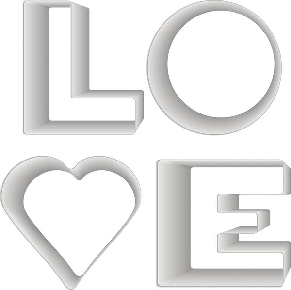 Набор форм для печенья Мультидом Love / DA8-220 (4шт)