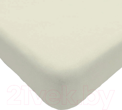 Простыня Luxsonia Трикотаж на резинке 200x200 / Мр0010-6 (молочный)